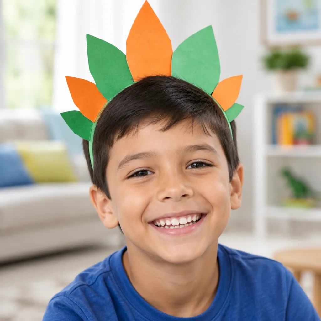 Menino usando cabelo maluco com tema de dinossauro